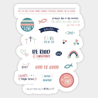 Cute Christian Bible Journaling Sticker Sheet Sticker